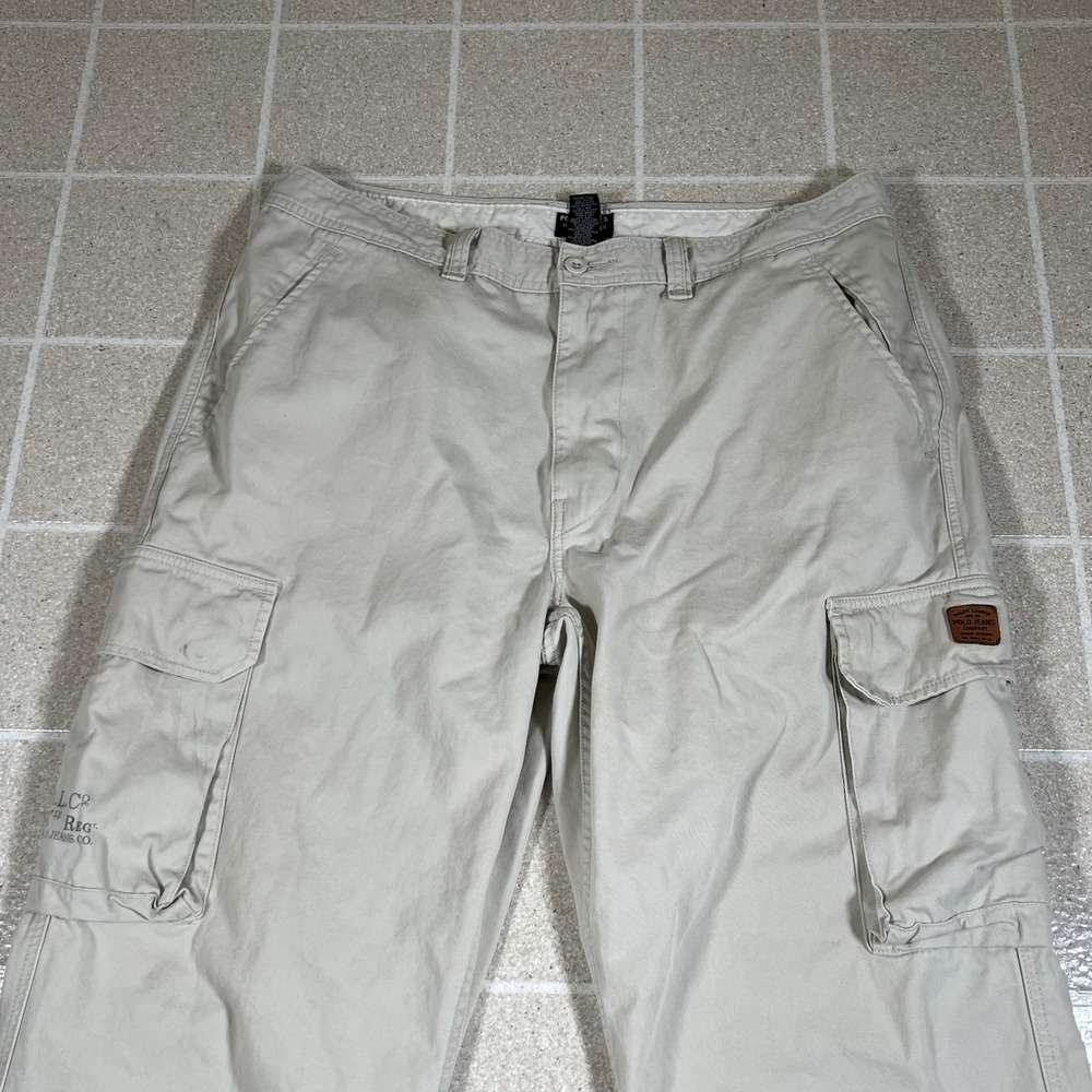 Vintage Ralph Lauren Polo Jeans Co RL67 Military Pant 38x30 Khaki Cargo Baggy - Picture 2 of 12